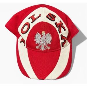 Poland Polska Eagle Crest Red White Baseball Cap Hat Adjustable S-Men’s